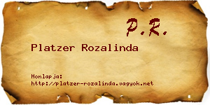 Platzer Rozalinda névjegykártya